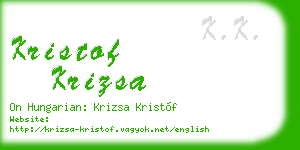 kristof krizsa business card